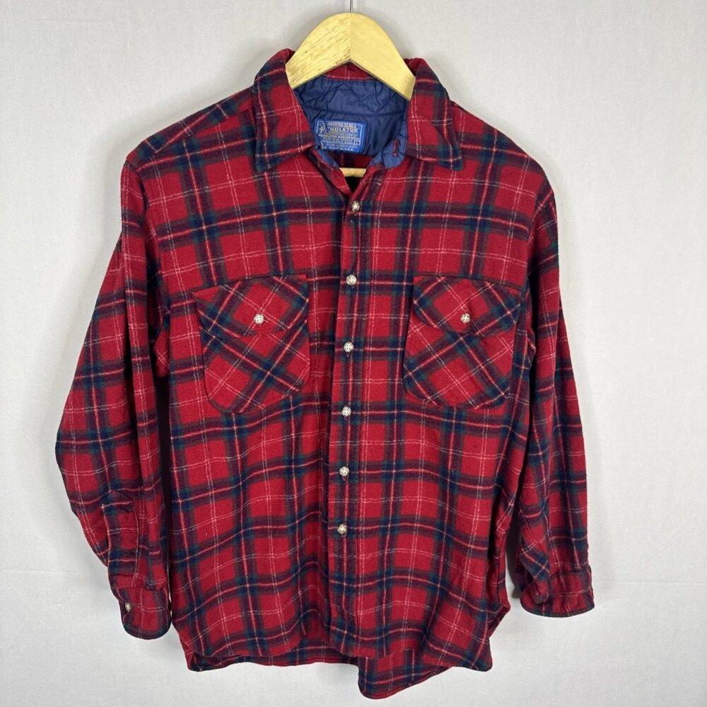 Vintage Pendleton Wool Plaid Shirt Jacket Women’s M / L  USA Red Tartan